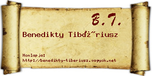 Benedikty Tibériusz névjegykártya